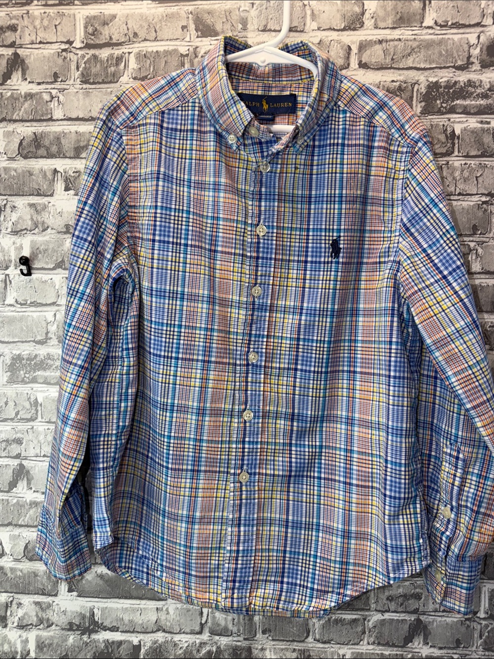 Ralph‎ Lauren Blue Multicolor Plaid Button-Down Shirt